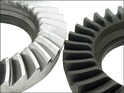 Comparison of ring gear with Supra-Fin ISF superfinishing and standard ring gear.