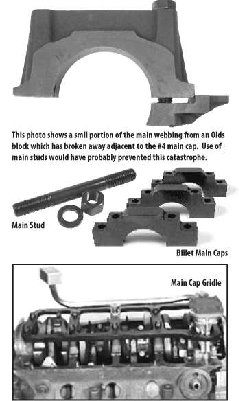 Bottom end upgrades including main studs, billet main caps, and a main cap girdle can prevent broken main webbing and other issues.